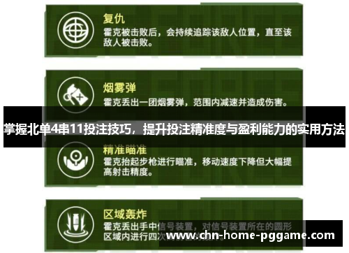 掌握北单4串11投注技巧，提升投注精准度与盈利能力的实用方法